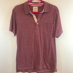 Billy Reid Red Short Sleeve Polo Shirt Large